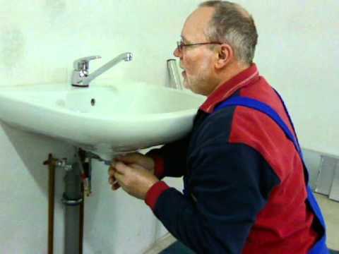 Montageanleitung Waschbecken - Anschluss Wand + Abfluss