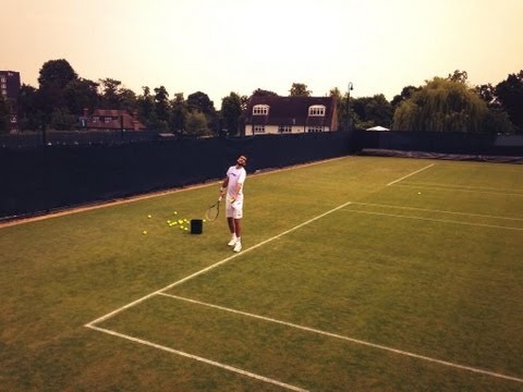 Murray, Sharapova, Djokovic and Cilic on the Wimbledon practice courts