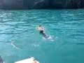 Capitan Constan Cousteau buzeando en Llanes