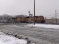 BNSF 9880 east at Aurora, IL. 02/09/08