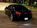 G37s stock exhaust, outside.