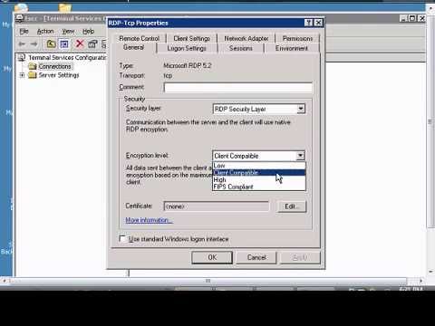 how to turn off nla on server 2008
