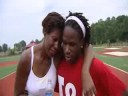 wxii's margaret johnson gets a lesson on the track to win a gold medal.