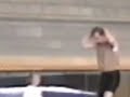 Modern man on the trampoline Modern man on the trampoline