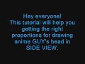 Side view of anime boy's head