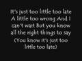 JoJo Too Little, Too Late Official Music Video and Lyrics