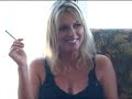 GORGEOUS BLONDE MILF VERY SEXY LIPS WHILE SMOKING A CIG