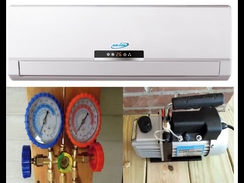Installation Ductless Mini Split 410a Air Conditioner & Heat Pump Mitsubishi Compressor Aircon Unit
