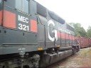 Maine Central Railroad GP40 #321 switching in the yard