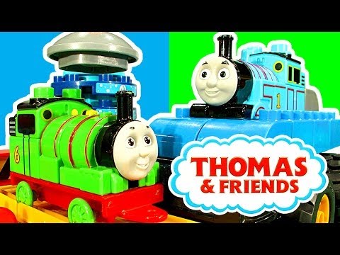 Thomas - Unboxing toy review and playtime of the Thomas & Friends Mega Bloks construction bricks playset Percy At The Washdown 10633 (80 pieces) which features a buildable Percy the small engine. For...