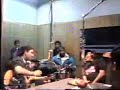 james cotton, greatest blues harmonica player with blind willy iglesia on guitar at radio del plata blues show in 1993, having fun.