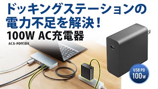 [USB PD対応AC充電器（PD100W・TypeCケーブル付き）の紹介]