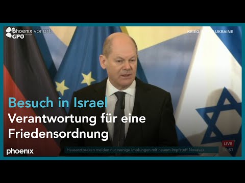Bundeskanzler Scholz und Premier Bennett nach Besuch der Holocaust-Gedenkstätte Yad Vashem am 02.03.22
