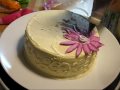 Bubbly buttercream and some semi-tropical flowers