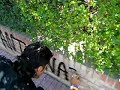 El equipo de limpieza antifascista en torrejon trabaja con una rapidez envidiable.