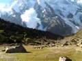 Avalanche on Nanga Parbat (Diamir) in Pakistan