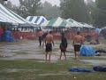 The main stage was shut down because of a severe thunderstorm. Some hardcore 'Siders became mudsliders for fun. I was recording them and caught a lightning strike - a little close for comfort.