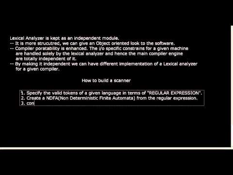 Role of lexical analyzer