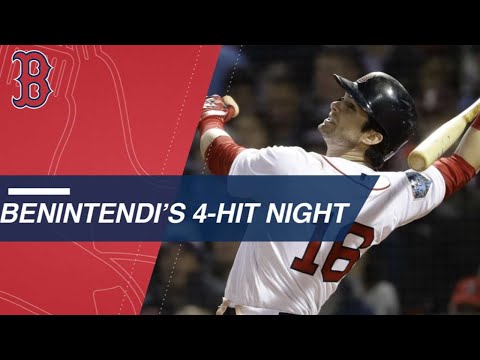 Video: Benintendi's four hits in Game 1 of the World Series