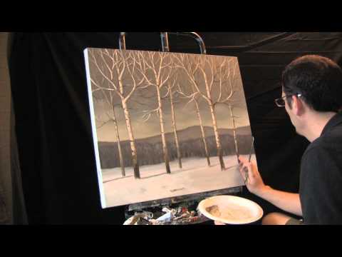 Time Lapse Winter Landscape Birch Trees Painting By Tim Gagnon timgagnonstudio.com