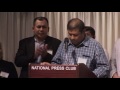 Pablo Alvarado accepts the Letelier Moffitt Human Rights award on behalf of the National Day Laborer Organizing Network . The National Day Laborer Organizing Network (NDLON) relies on grassroots outreach and advocacy to connect with its 30-plus member groups working to establish efficient organization and mobilization of the country's day laborers. The network seeks to establish unity and respect for the day laborer's position in society.
