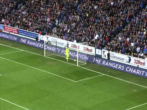 tribute - Teddy Sheringham opens the scoring at Ibrox with a brilliant chip.