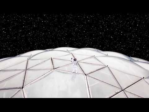 Astronaut on top of Eden Project Biomes - Journey into Space