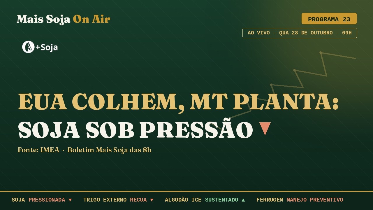 Soja em ALERTA: Ferrugem e pressão nos preços | MAIS SOJA ON AIR