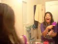 girl afraid of her own reflection