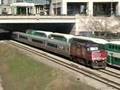 Via Rail's CBC Radio Canada Locomotive leaves Toronto