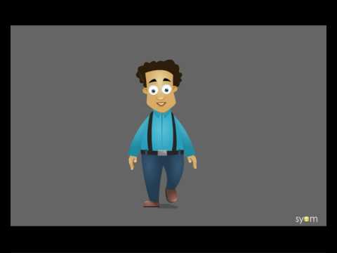 Front 2D walk cycle animation video clip by Syamkrishna | 2D Animation