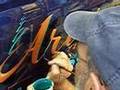 Alan Johnson shows how to FINISH a Jersey styletruck lettering job; a trick paint technique producing bold, colorful, airbrushed lettering using 1-Shot lettering enamel, that does not need to be cleared over. PART TWO! See more at http://www.alanjohnsongrafix.com/ ...