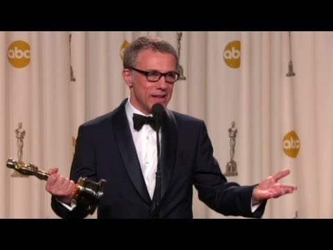 Waltz - 2013 Best Supporting Actor Oscar winner Christoph Waltz answer questions backstage at the Academy Awards. For more CNN videos, visit our site at http://www.c...