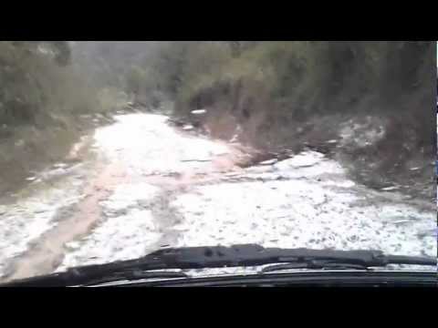 tormenta de granizo - paisaje suizo en Gambita - Santander