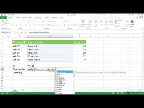 how to use the index function in excel