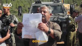 قوات الاحتلال تجرف اراضي المواطنين في قرية وادي فوكين غرب بيت لحم