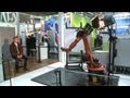 A robot draws people's portraits in CeBIT high-tech fair