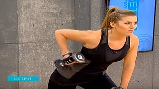 Upper body workout using a pair of dumbbells