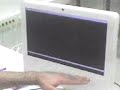Sistema de proximidad capturando el movimiento con un sensor de ultrasonidos. Cuanto más cerca más abajo se muestra la linea la pantalla. Así pues calculamos las medidas de manera que la imagen siga al objeto (la mano, en este caso). Realizado con Arduino & processingMaster multimedia - Elisava