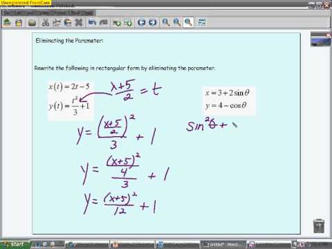 how to eliminate the parameter to find a cartesian equation