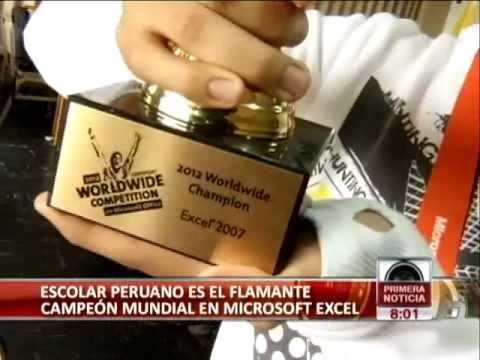 Escolar peruano se corona campeón mundial en Microsoft Excel imagen Escolar peruano se corona campeón mundial en Microsoft Excel