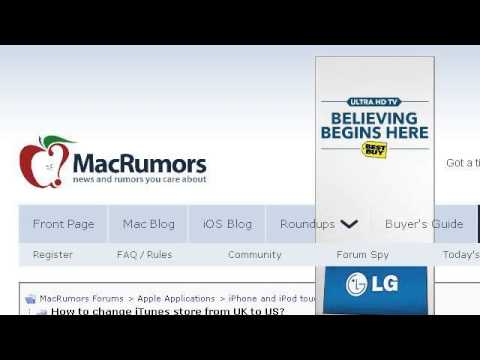 how to change itunes store