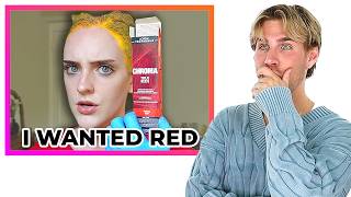 Hairdresser Reacts To Unbelievable Blonde To Red H