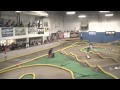 Dustin Evans driving his TLR 22t in the A-Main at JConcepts Indoor Fall Nationals at RcExcitement