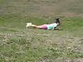 le is rolling down hill