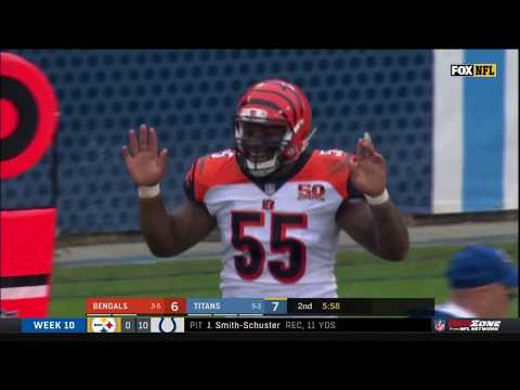 Video: Vontaze Burfict Ejected for Late Hit & Making Contact w/ Ref | Bengals vs. Titans | NFL Wk 10