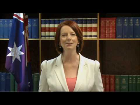Julia Gillard; Better Schools and Hospitals; a strong economy; a sustainable Australia 