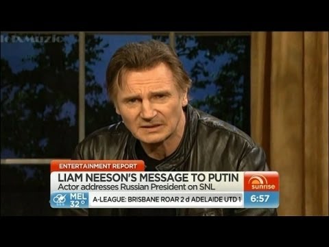 Liam Neeson - Hollywood star Liam Neeson has a special message for Vladimir Putin; Nigella only wanted kitchen contents in divorce. Crystal Denha reports.
