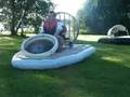 hovercraft test on water and grass