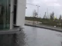 Tom på väg ut från TurningTorso